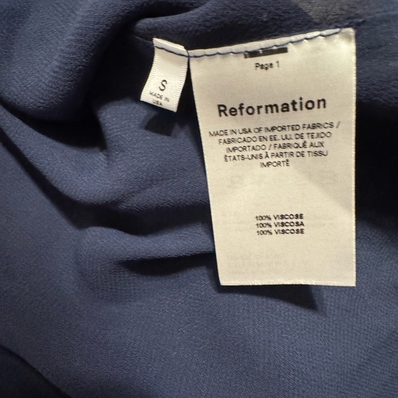 Reformation Murrieta Dress Navy Blue - Picture 6 of 7